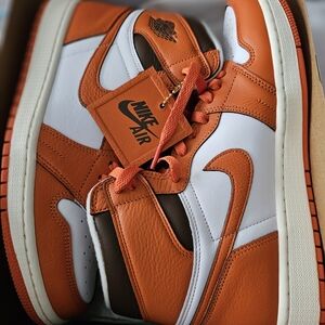 Nike Air Jordan One STARFISH Men's Orange and White Sneakers